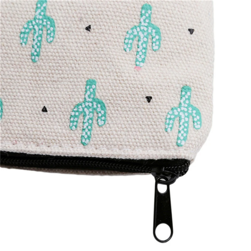 

Small Fresh Canvas Coin Purse Cute Zipper Cactus Coin Bag Korean Women Fashion Key Card Mini Purses for Kids Bags