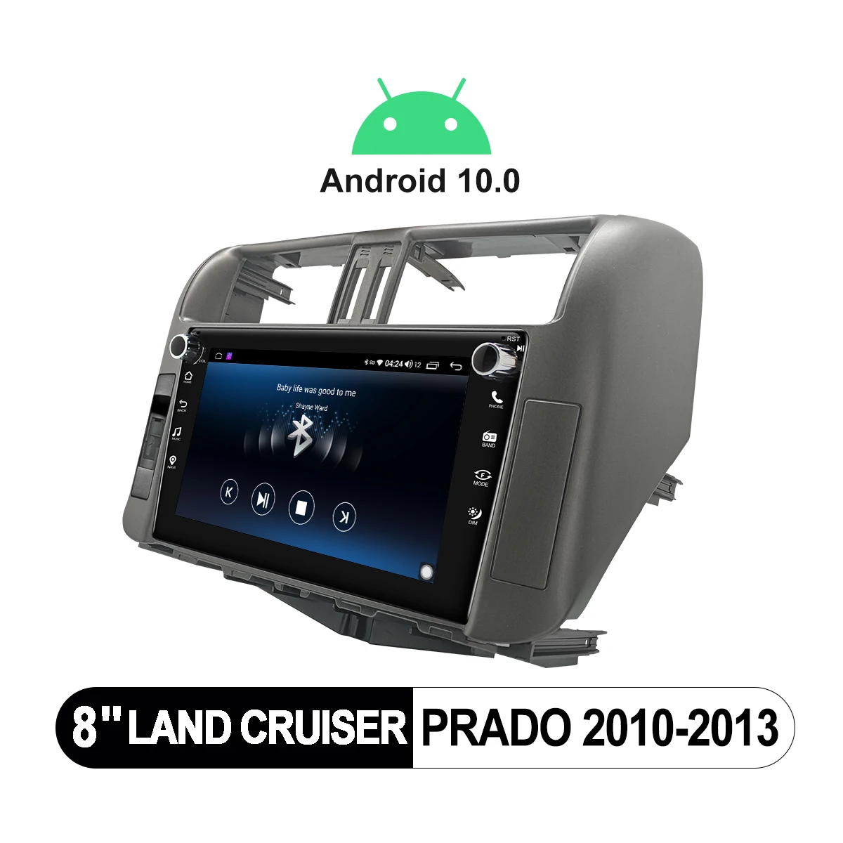저렴한 라디오 1 Din 8 인치 헤드 유닛 자동차 멀티미디어 플레이어, 도요타 랜드 크루저 프라도 2010-2013 안드로이드 자동 무선 카플레이 오토라디오
