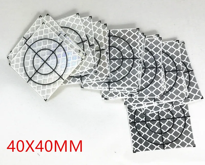 100PCS 40X40MM 100 шт. Отражатель Лист 20x20 30x30 40x40 50x50 60*60 Светоотражающая Целевая лента для геодезии всего станции белого цвета - Цвет: 100PCS 40X40MM