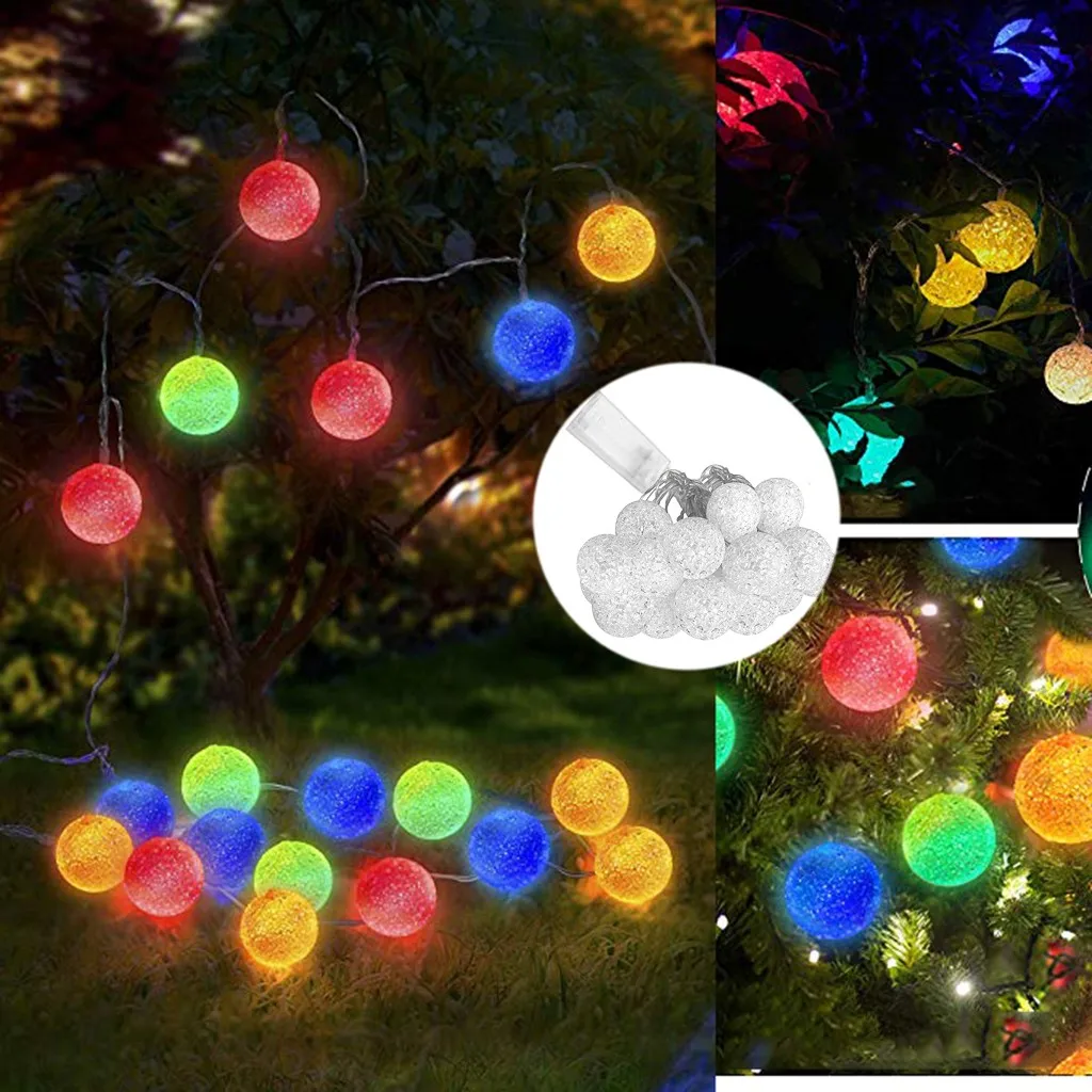 LED String Lights Ball 3 Meters 20 Waterproof Crystal Christmas Decorations For Home Bedroom Outdoor | Лампы и освещение
