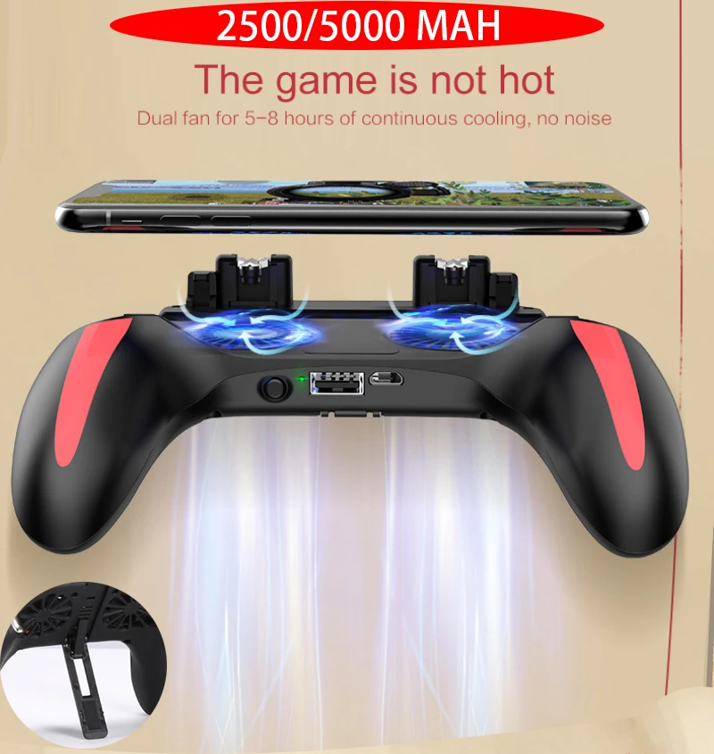 H10 геймпад Pubg контроллер с двойным крутым вентилятором 5000 мАч внешний