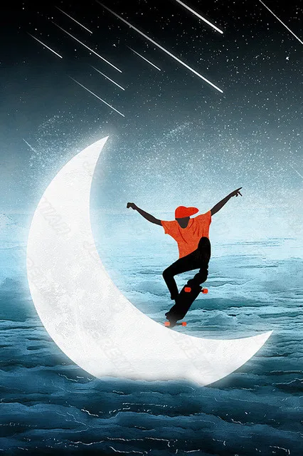 

Trendy Boy On The Moon Landscape Poster Nordic Style Canvas Canvas Print Painting Modern Living Room Bedroom Wall Sticker