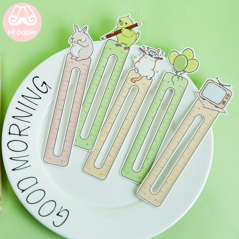 Mr paper 30 шт./кор. Kawaii Kitty линейка неправильные закладки для новизны книга чтения