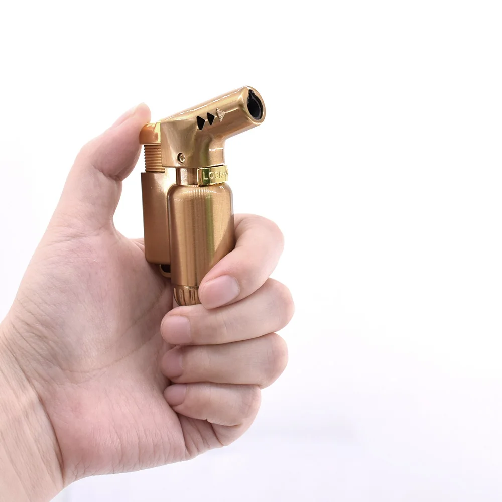 Мини газовая зажигалка металлическая ветрозащитная Сварочная турбо фонарь