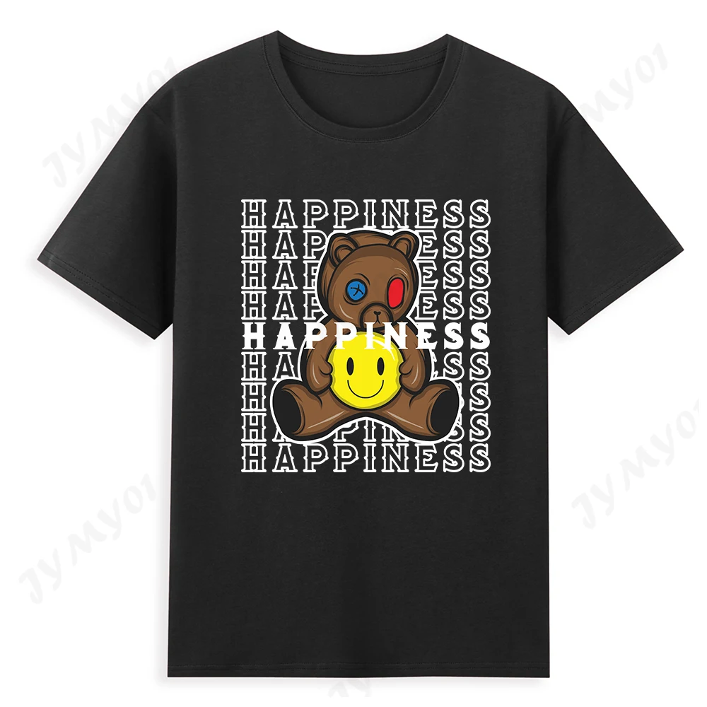 

Funny Teddy Bear T Shirt with Animated Graphics Best-selling Fashion Dark Bear Cotton Top Unisex Puppet Bear T-shirt