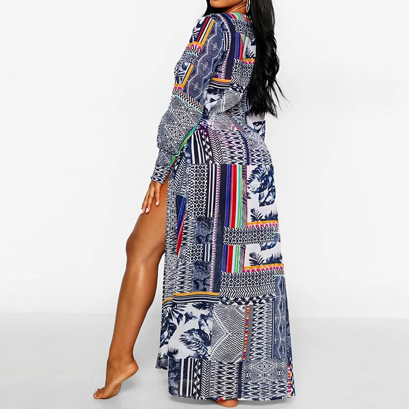 Cover Ups Dress Beach Women's Outings 2020 Woman Outlet Tunic Large Size Zhangs Blue Chiffon Loose Outside Smock Swimsuit | Женская