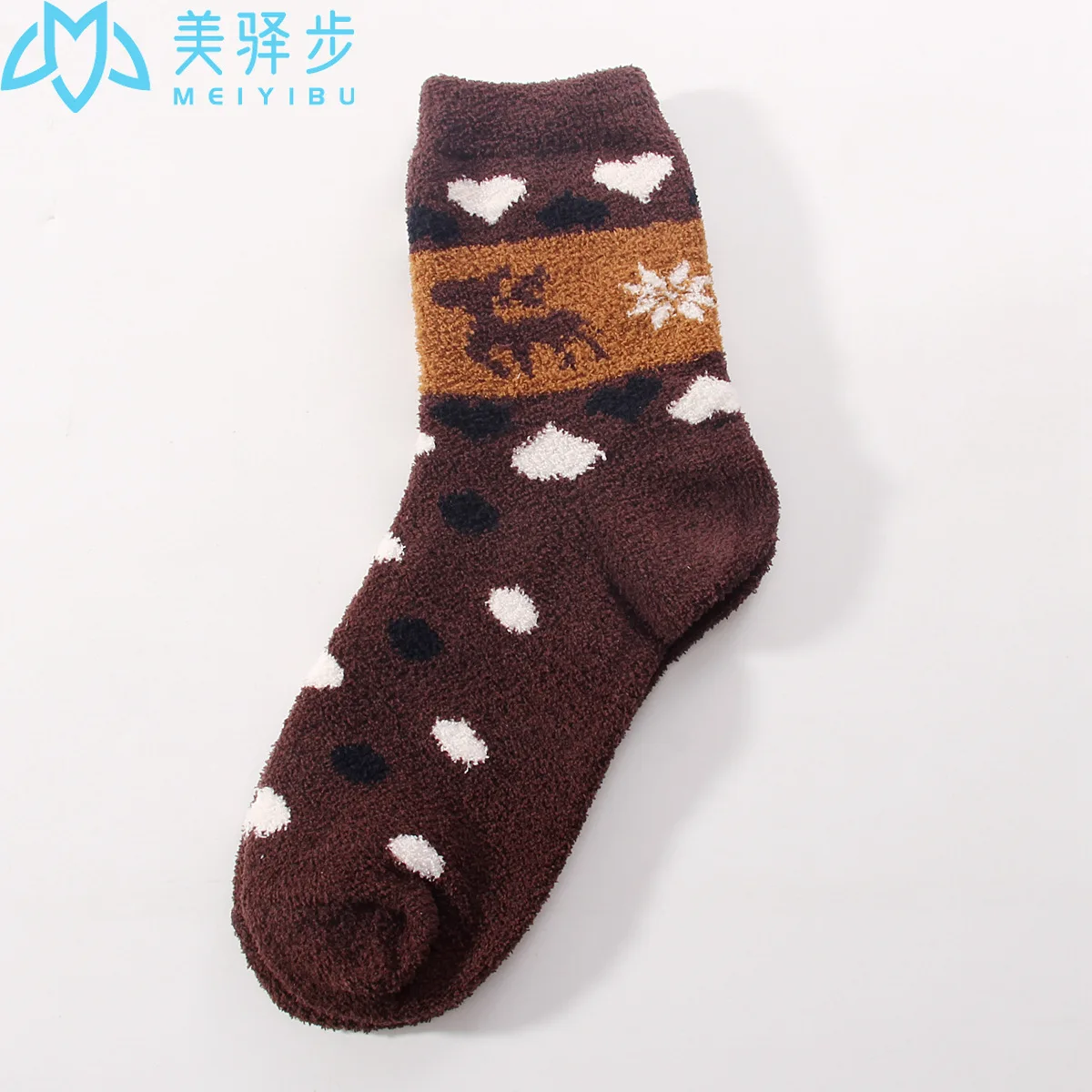 12 Pairs Per Set Winter New Thickened Coral Velvet Female Socks Elk Christmas Socks Warm Lovely Socks for Christmas