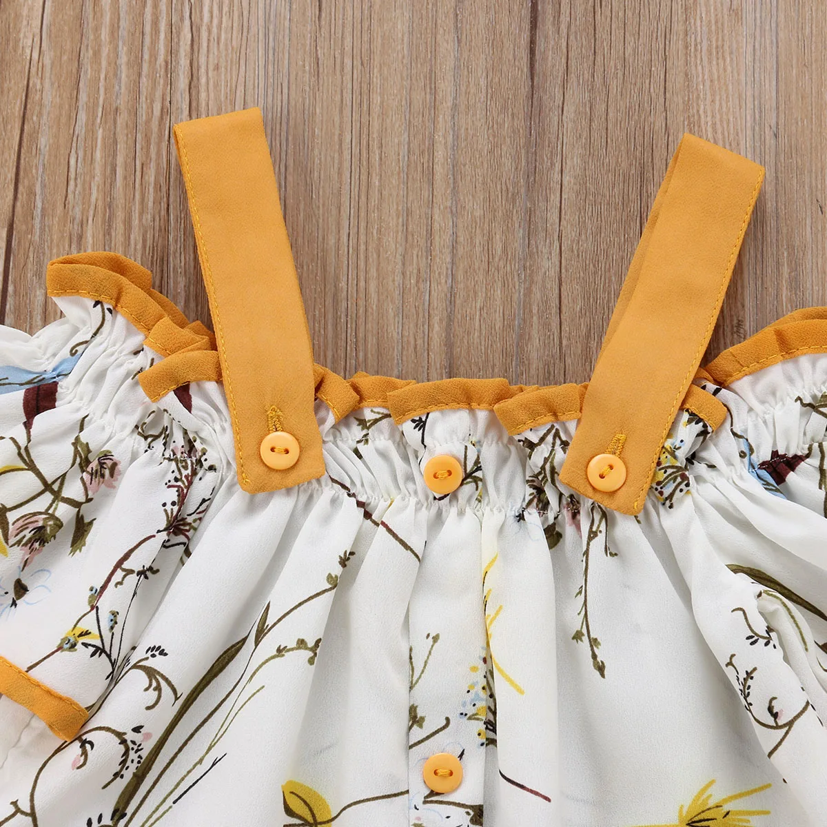 Комплект одежды из 2 предметов для маленьких девочек короткий топ на бретельках с