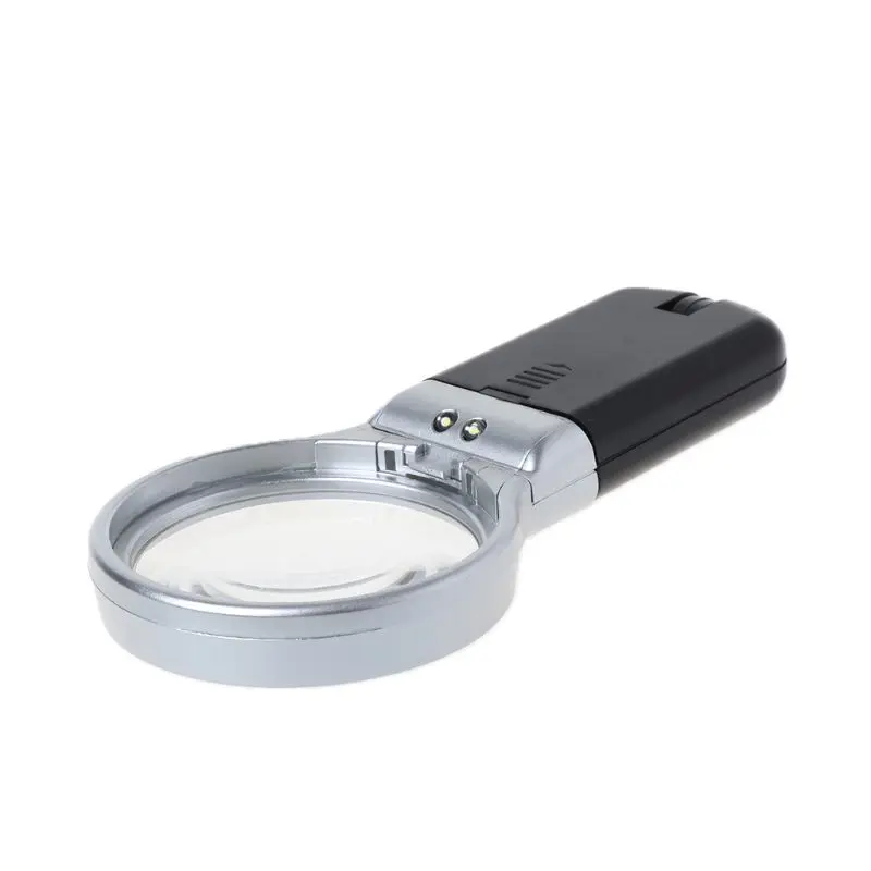 

Handheld Desktop Magnifying Glass Multi-Function Folding 3 Times with LED Lights for the Elderly Reading Plexiglass Lens