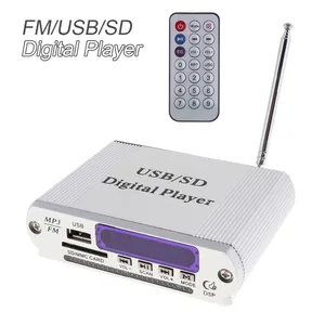 Мини-усилитель мощности для мотоцикла HY1008, цифровой ЖК-дисплей, mp3-плеер, FM-аудио; Моно, USB SD Пульт дистанционного управления