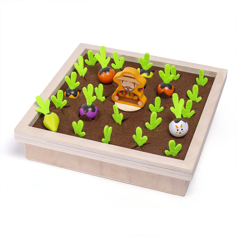 

Развивающая деревянная игрушка Монтессори, настольная игра с памятью, головоломка для сортировки овощей, моркови, сбора, развивающая игруш...