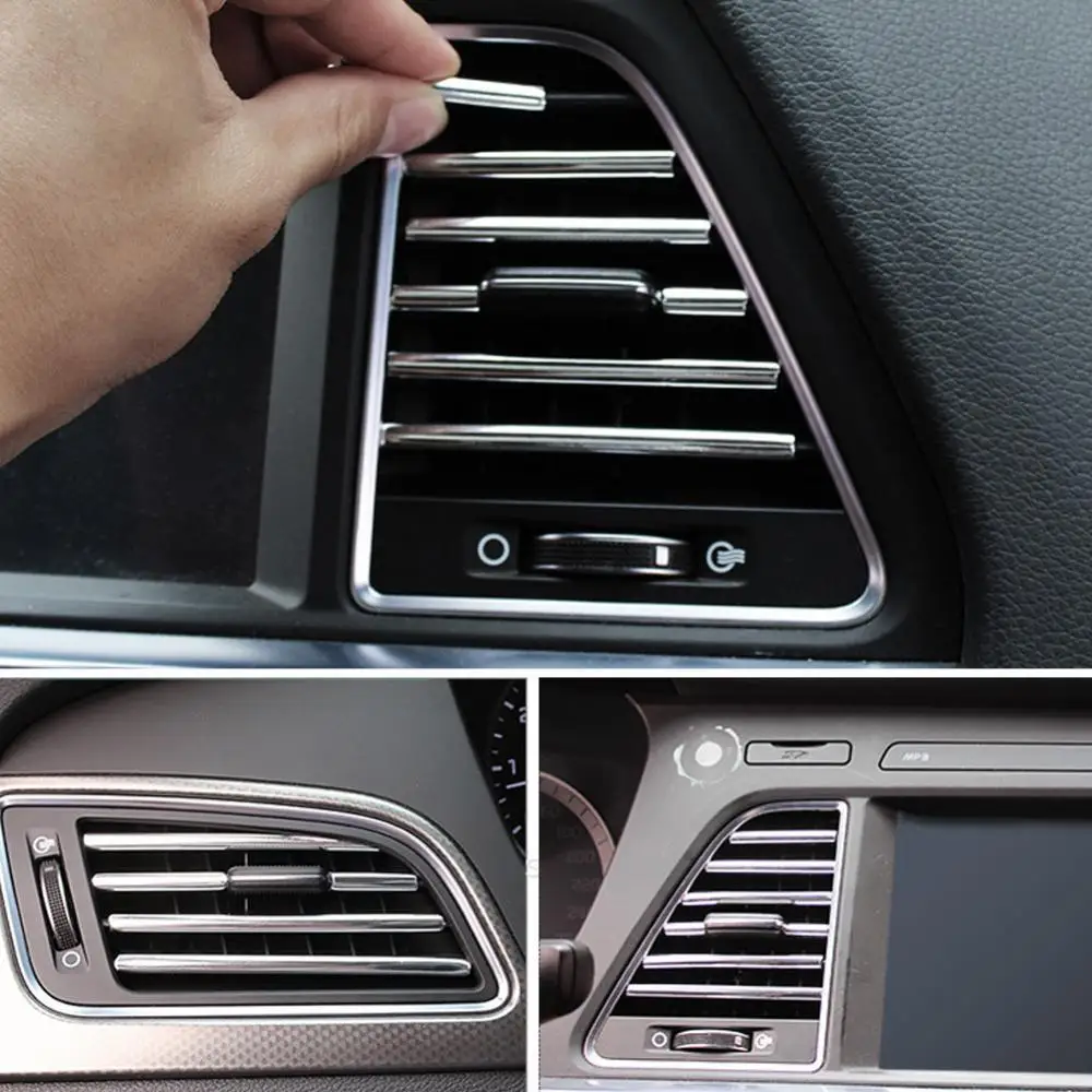 

60% Dropshipping!! 10Pcs Car Auto Air Outlet Vent Interior Decorative Stickers Decals Strip Accessory
