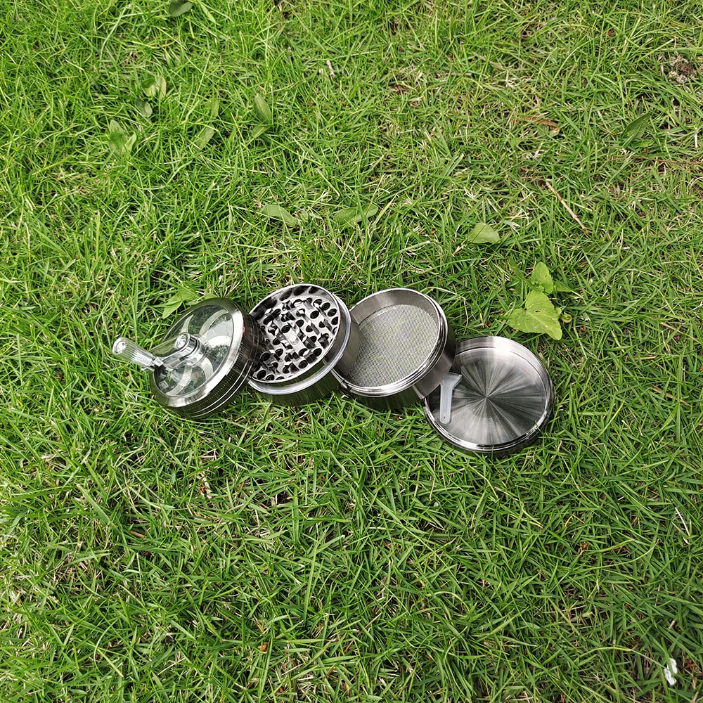 Алюминиевый травяной табачный точильный станок 63 мм 4 слоя травы рукоятка