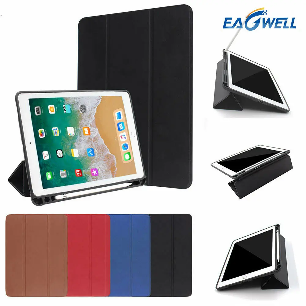 

Тонкий чехол-подставка Smart Tbalet для iPad Pro 12,9 дюйма 2017 2-го поколения со слотом для карандаша, защитный чехол для планшета, кожаный флип-чехол