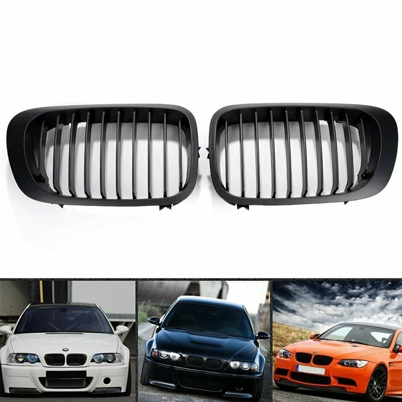 AL22 матовый черный спереди Спорт почек решетка гриль в наличии для BMW 3 серии E46 2