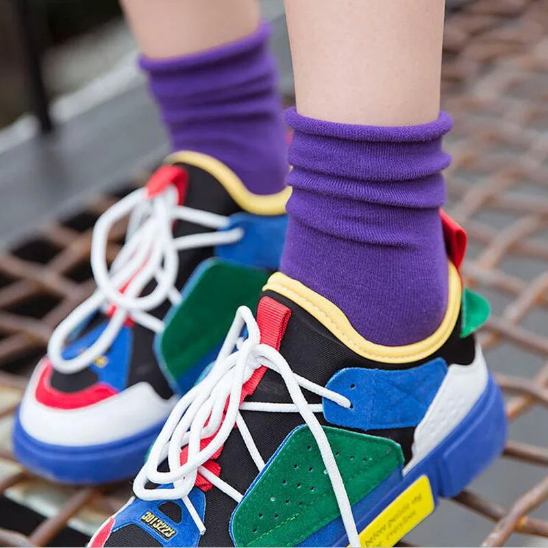 Женские носки Харадзюку 5 пара/лот Модные свободные корейские японские хлопковые