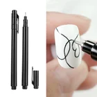 1 шт. ручка для дизайна ногтей граффити черный цвет УФ-Гель-лак дизайн Точечная роспись кисти для ручки DIY абстрактные линии инструменты для дизайна ногтей