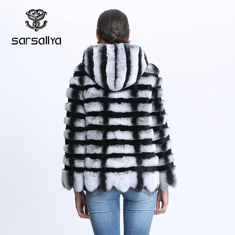 Женское меховое пальто с капюшоном зимнее из кроличьего меха для женщин куртки