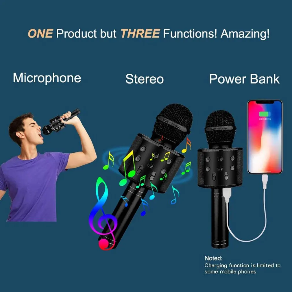 Беспроводной Bluetooth микрофон для пения профессиональный телефона конденсаторный