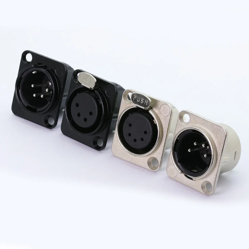 10 шт./лот 4Pin XLR Панельное крепление штекер/гнездо штекер разъем Микрофон MIC