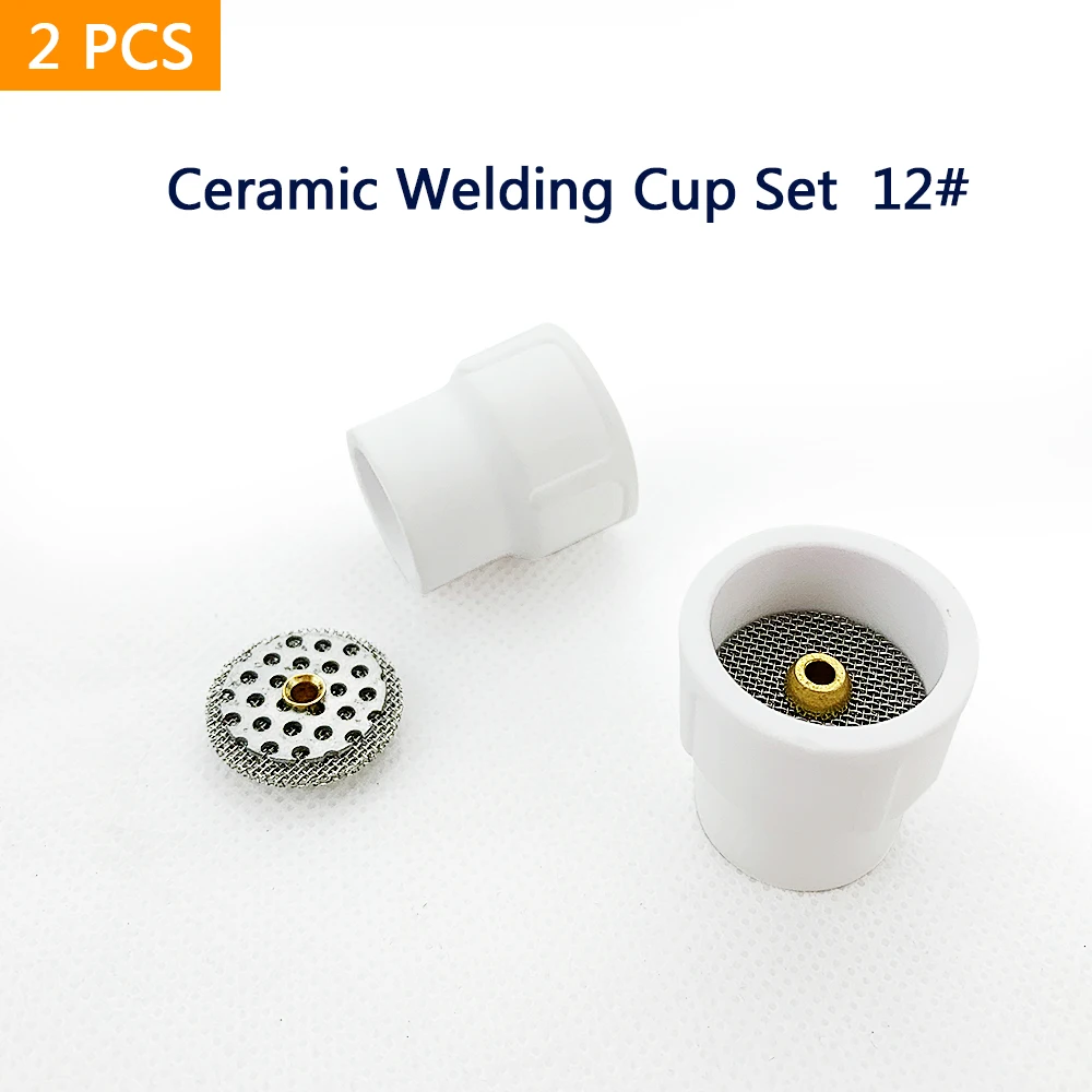 

2 шт., набор керамических сварочных чашек 12 #, набор сварочных чашек, ручной инструмент для WP‑ 17/18/26/9/20, керамические насадки для дуговой сварк...
