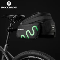 rockbros large capacity waterproof seat bag road bike rear rack bag scooter package mtb bicycle saddle reflective bike accessory