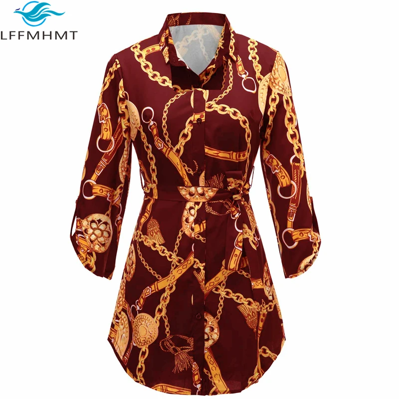 

American Style New Fashion Women Skinny Long Sleeve Shirt Female Vintage Print Slim Long Blouse Vogue Female Button Up Retro Top