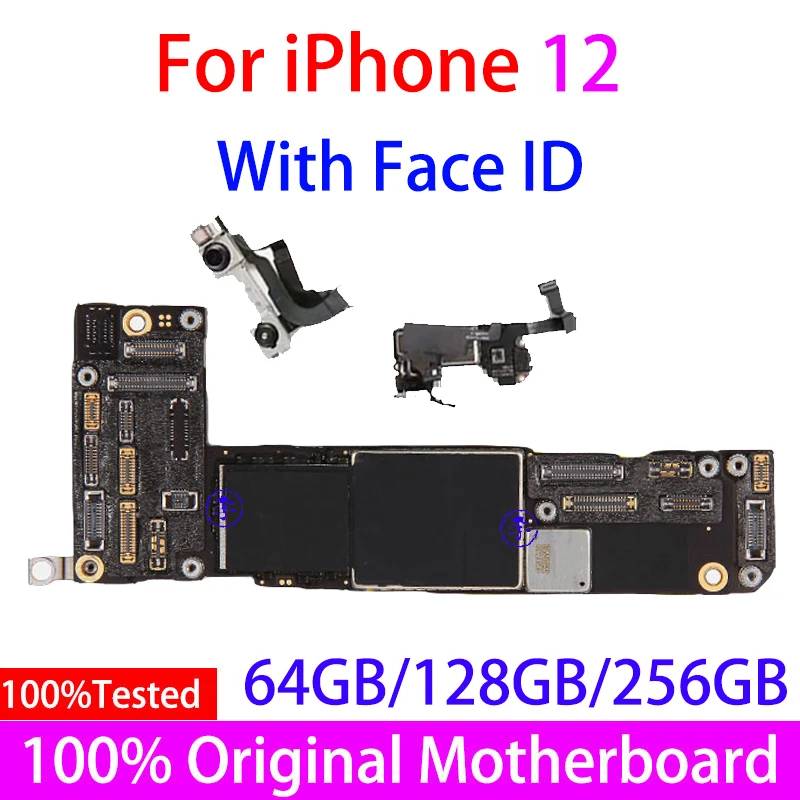 Оригинальная материнская плата для iPhone 12/12 Pro/12 Pro Max с/без Face ID разблокированная