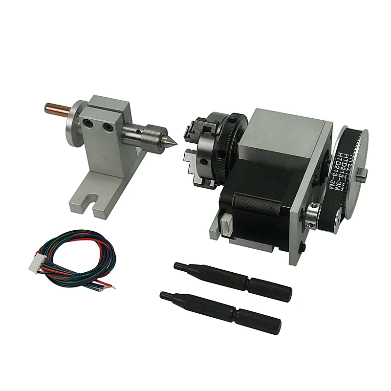 

CNC tailstock and 4th Axis Rotary Axis with Chuck 50mm for cnc router