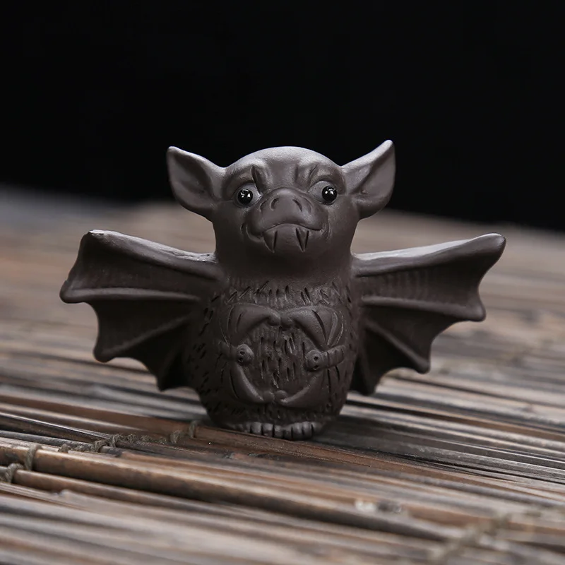 Loveliness Bat Puer Tea Pet Zisha, accesorios de té, figuritas de animales de cerámica, decoración de porcelana para el hogar y la Oficina, juego de té de juguete