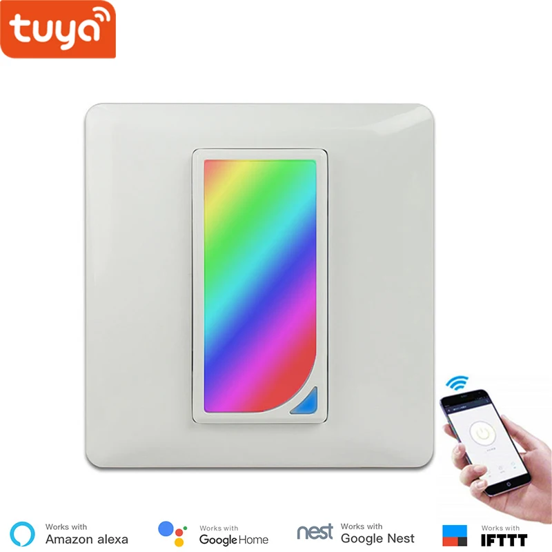Настенный выключатель Smart Life Wi Fi с 2 Вт RGBW осветительный прибор для сцены ЕС 86