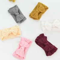 hot sale korean fashion new items 2021 for children hair accessories cotton solid color cute the dress up elastic headband girl