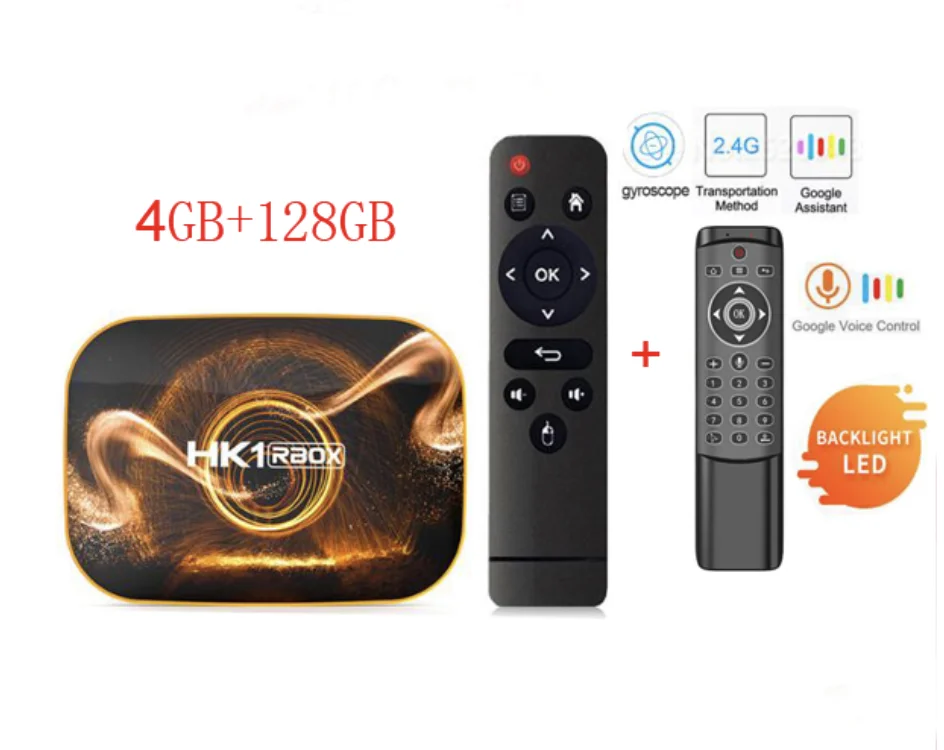 Приставка Смарт-ТВ HK1 Rbox android 10 hk1 r1 2 4 ГГц Wi-Fi BT 100 м lan OTA Rockchip RK3318 дополнительная