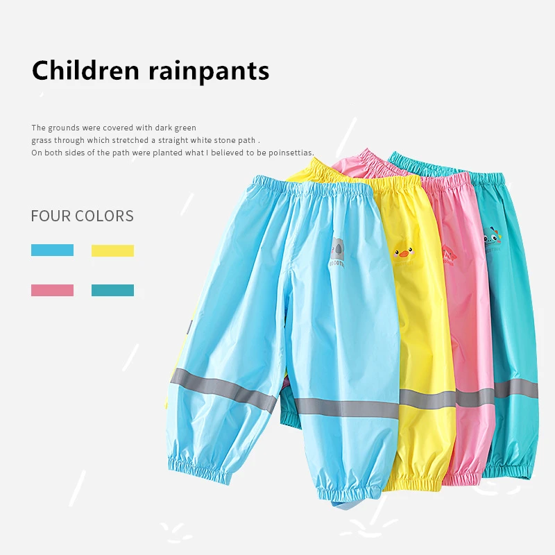 Детские дождевые брюки в Корейском стиле водонепроницаемые для мальчиков и