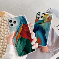 color painting paint pigment pattern phone case for iphone x xs max xr 11 12 13 pro max 7 8 plus se 2020 back clear cover fundas