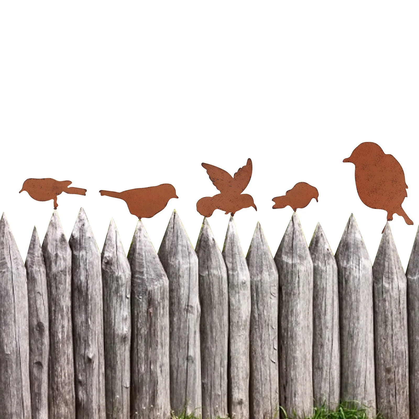 

5 Metal Decorative Birds With Screws For Garden Decoratio Creative Artificial Bird Outdoors Garden Decoration Ornament