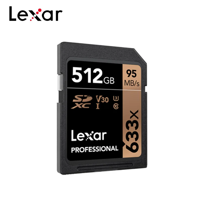 Оригинал Lexar 633x512 ГБ U3 SD карта SDXC профессиональная памяти класс 10 V30 Макс 95 МБ/с./с