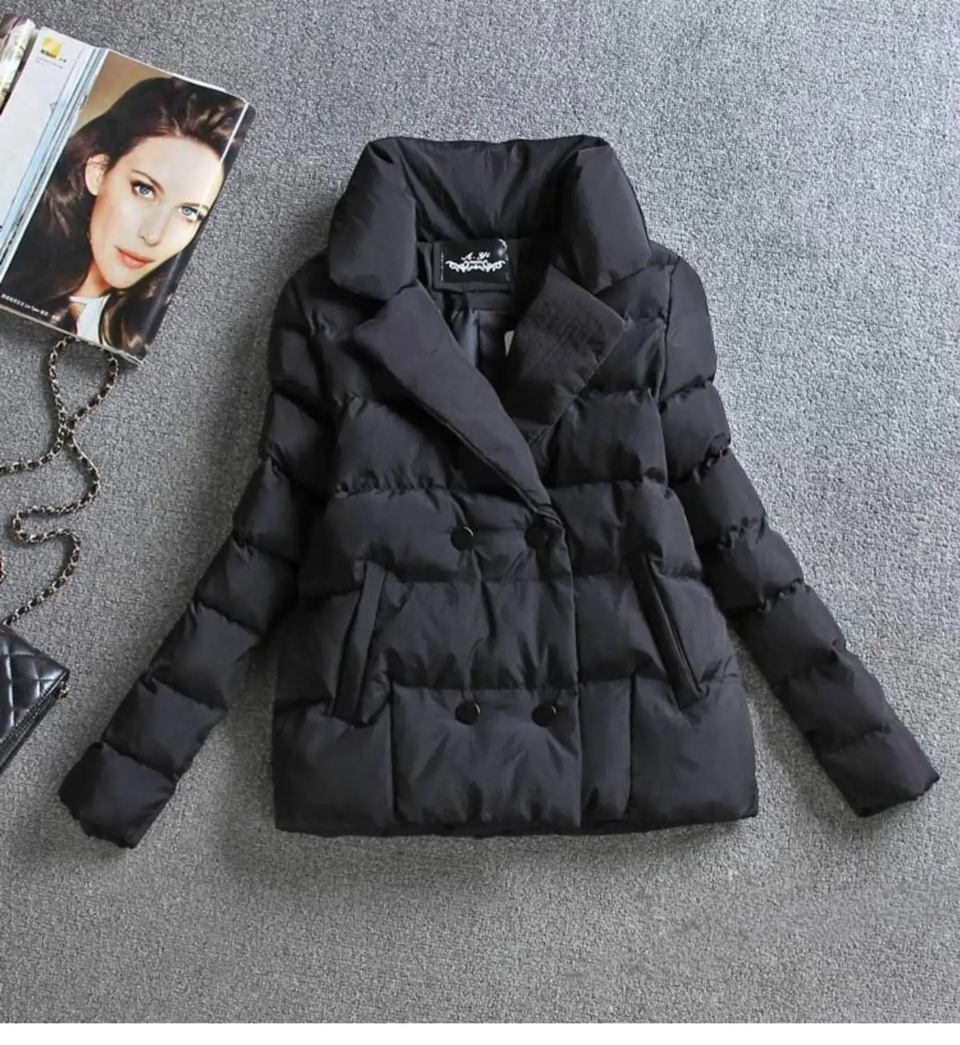 

2021 Winter Women Jacket Coat Cotton Clothing Short New Slim Ladies Warm Parka Black Sutdent Clothes winter coat women elegant