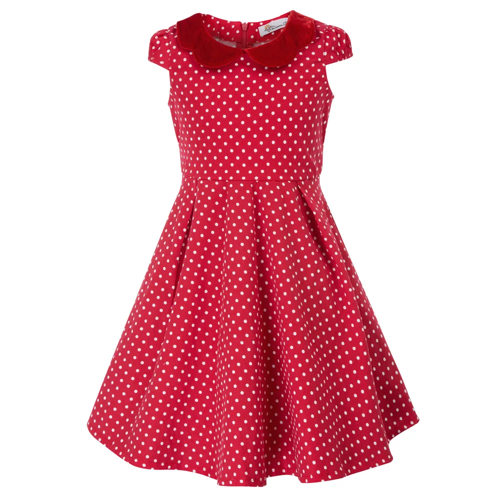 Платье в горошек для девочек детские летние праздничные платья свадебное платье