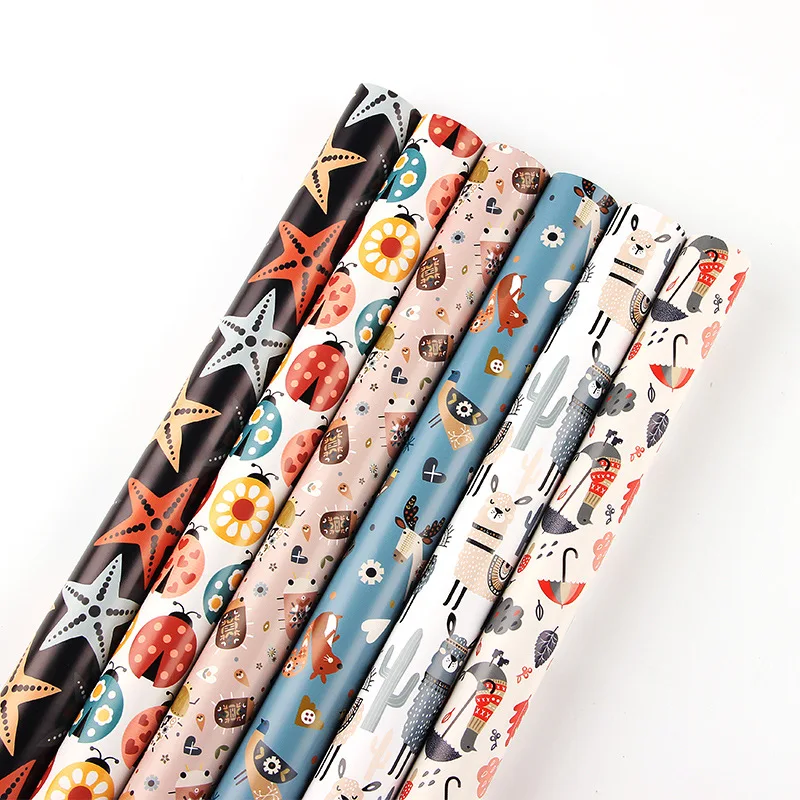 

Gift Wrapping Paper Valentine's Day Birthday Gift Wrapping Paper Cartoon Animal Coated Paper Diy Gift Decoration
