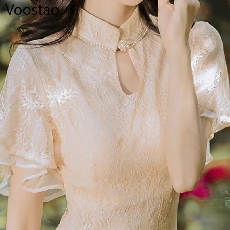 Элегантное платье-Ципао в китайском стиле традиционное новое летнее женское