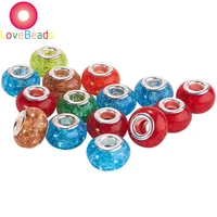 10pcs new fashion colorful flower big hole murano spacer beads fit original pandora charms bracelet diy for women jewelry making