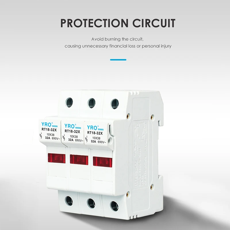 Светодиодный патрон предохранителя 1P переменного тока 690 В с керамическим