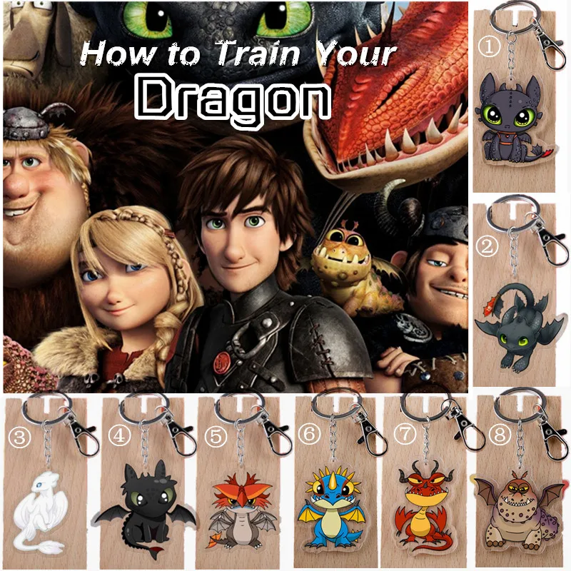 

How to Train Your Dragon Keychain Acrylic Keyring Hiccup Astrid Fishlegs Snotlout Stormfly Meatlug Hookfang Cartoon Key Chain