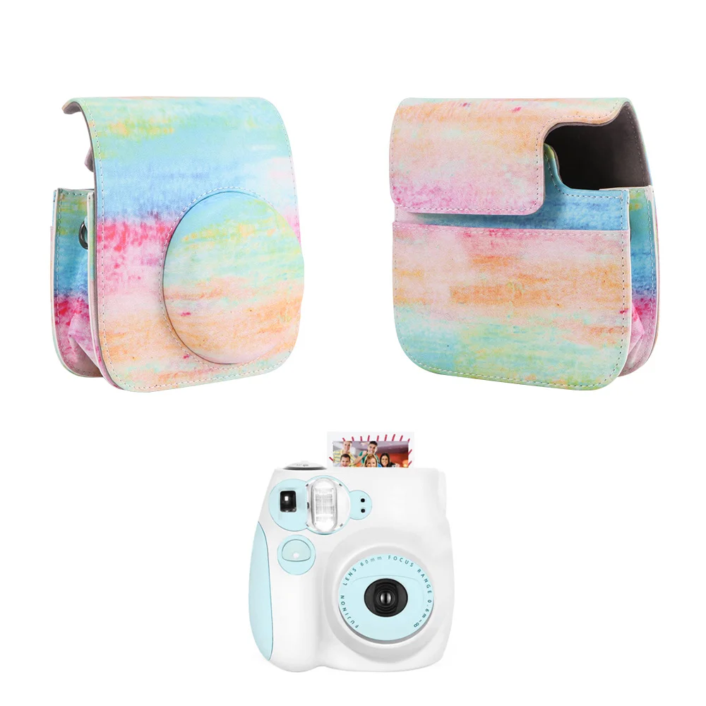 Набор аксессуаров для камеры 9 в 1 пряди радужных чехлов Fujifilm Mini мягкий чехол