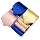 Классический мужской галстук 8 см, 3 упаковки, набор из 100% шелка, жаккардовый тканый галстук, Официальный Свадебный Мужской галстук, аксессуары, галстук, Подарочная коробка, набор, Dibangu