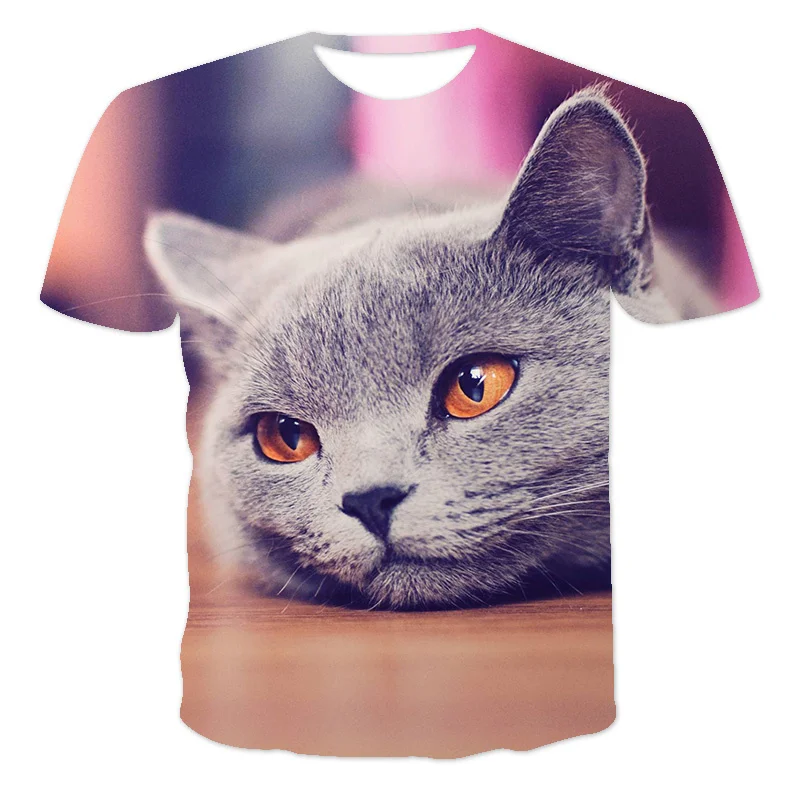 

Men's Cats T Shirt 3D Print Shirt Animal Graphic Tees Lovely Pattern Tops Men/Women Cute Cat Face Tee Funny Pets T-Shirt