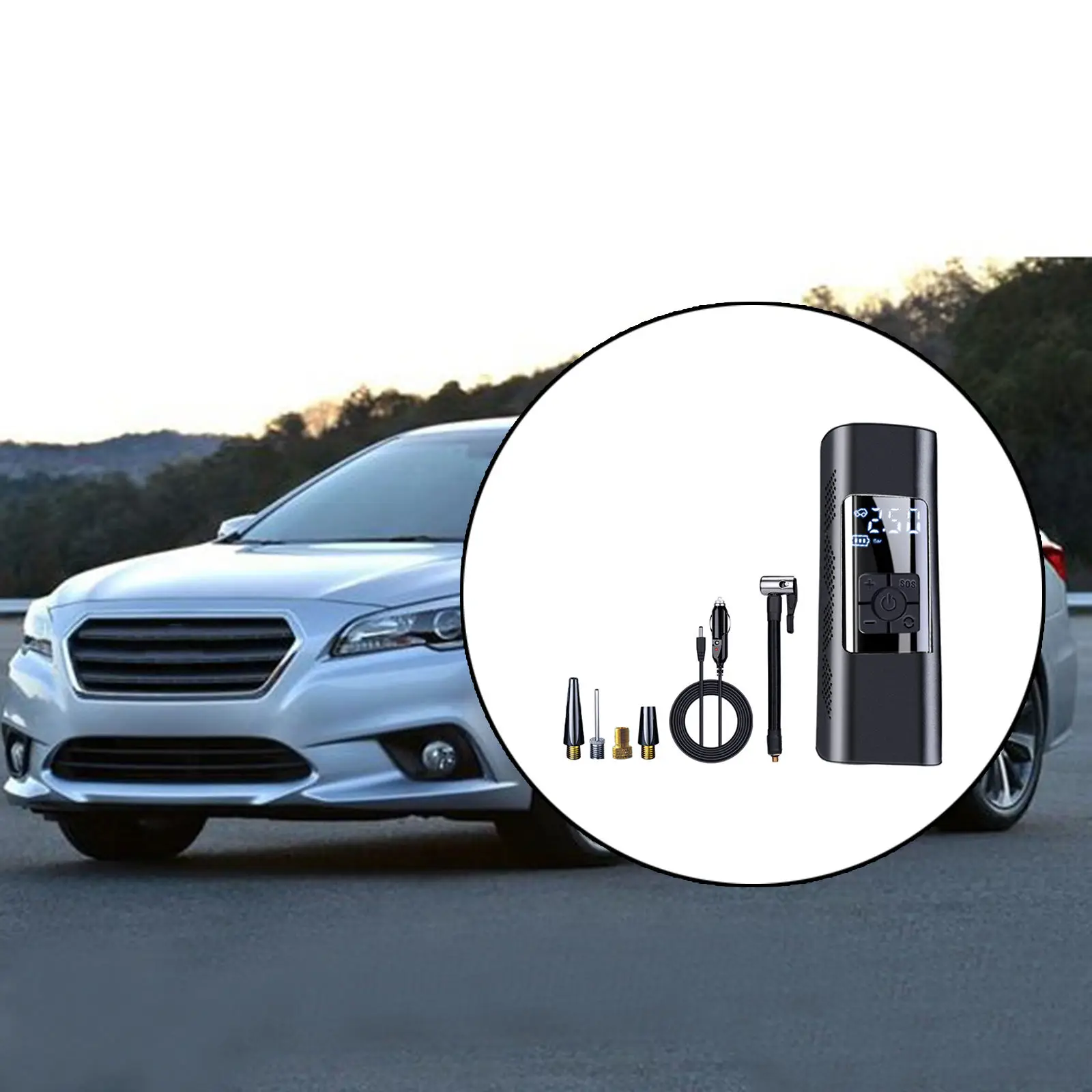 

Воздушный компрессор, портативный насос для шин, электрический воздушный насос с манометром, насос для шин для велосипеда, мотоцикла, шин, м...