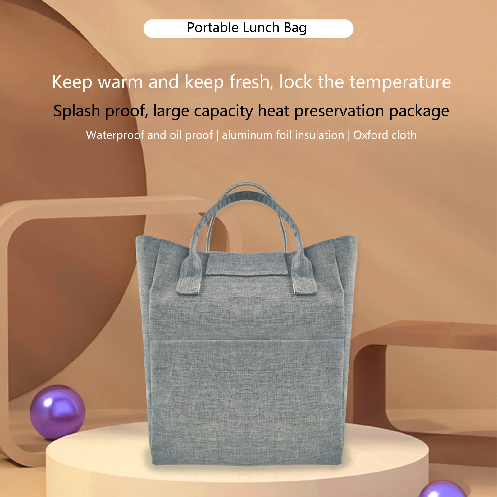 Вместительные однотонные дизайнерские сумки для ланча женщин детский Ланч-бокс