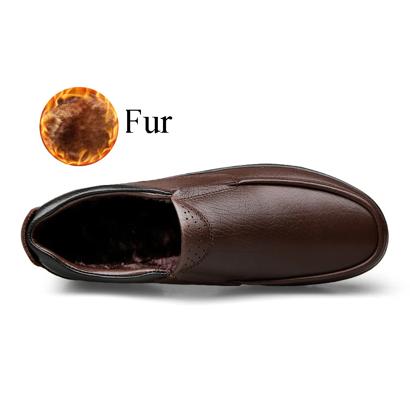 Brown(Fur) Мужская обувь; Роскошная Брендовая обувь из натуральной кожи; chaussure homme; Повседневная осенне-зимняя обувь; Vestidos Formales; деловая обувь; цвет черный, коричневый - Цвет: Brown(Fur)
